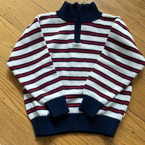 Bella Bliss Boys Americana Stripe Half-Zip Sweater